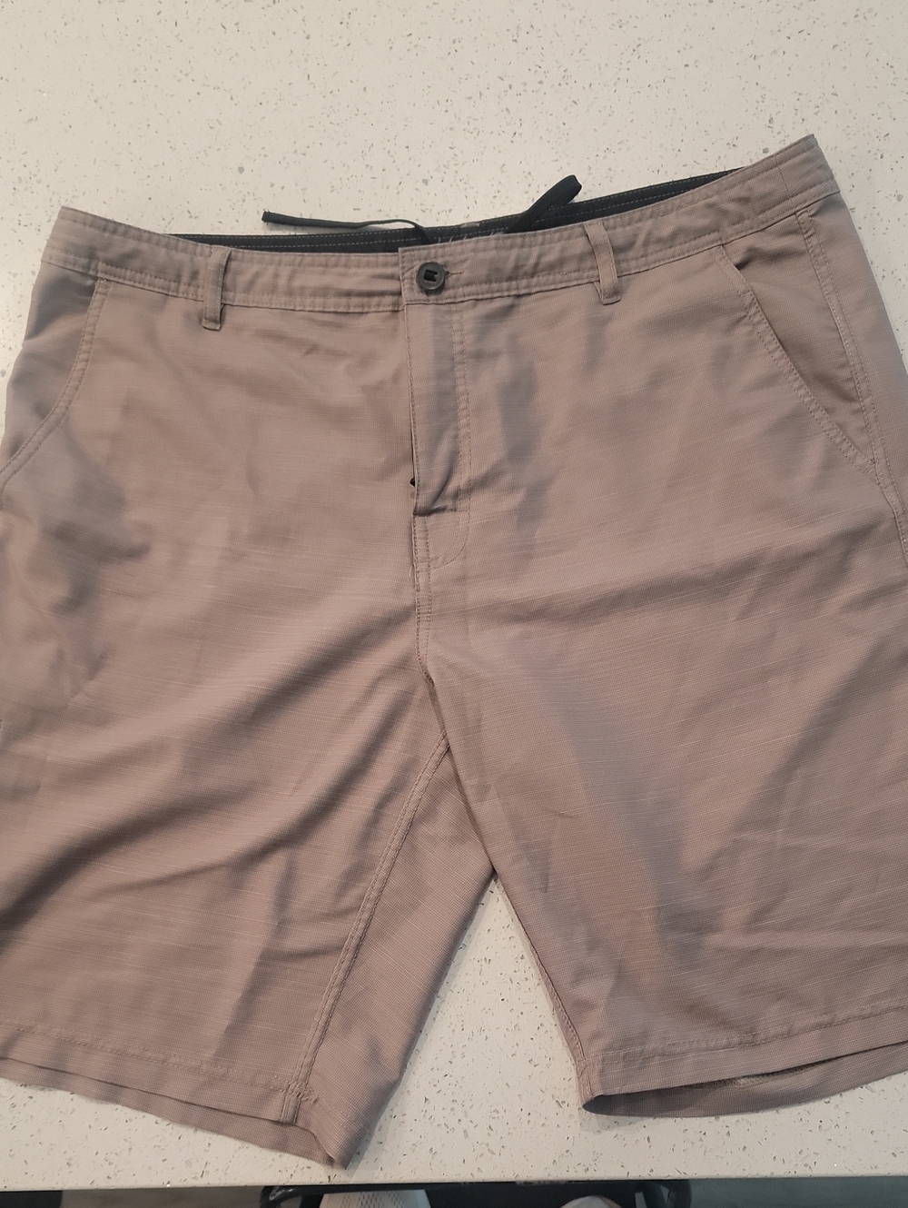 Men's DA HUI Drawstring Shorts in Light Taupe